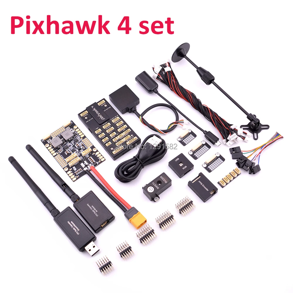 

Pixhawk 4 PX4 Flight Control Power Management Board M8N GPS 433Mhz / 915Mhz 100mw 250mw Telemetry PPPM Combo kit for Autopilot