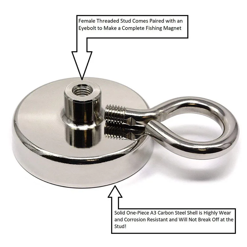 Круглый неодимовый магнит супер мощный диаметр 75 мм 178 кг твердое тяговое усилие винтовое отверстие для кемпинга рыболовное оборудование инструменты