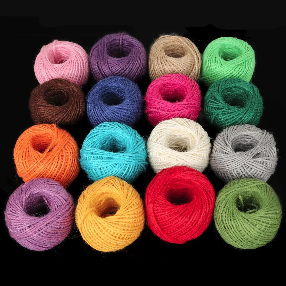 

50M/Roll dia 2mm Jute Twine Natural Rustic Tags Wrap Wedding Decoration Crafts Rope String Cord Events Gift Packaging Supplies