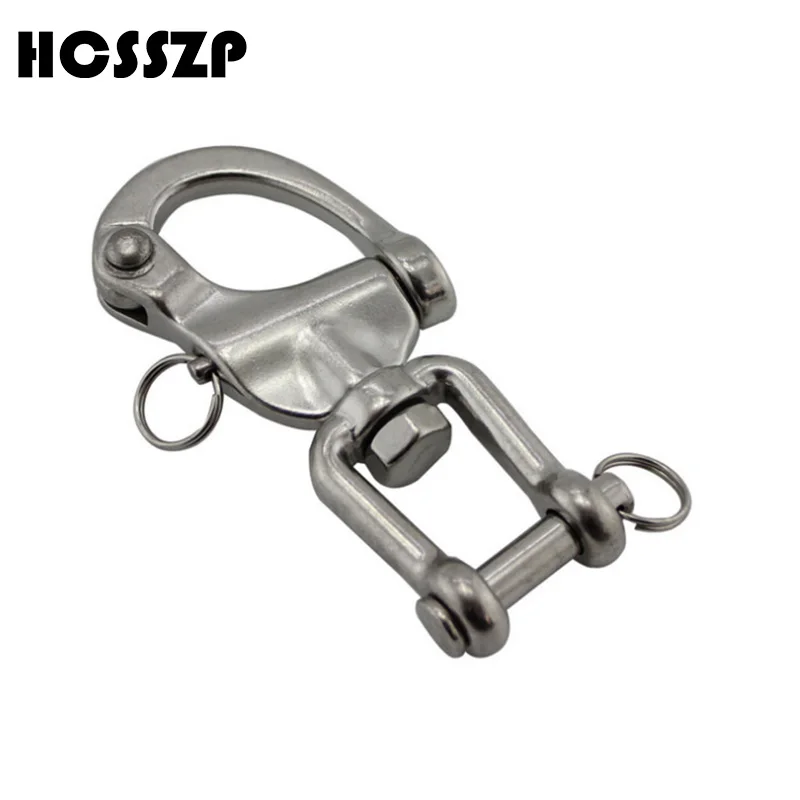 

HCSSZP 70/87/128mm 304 Stainless Steel Jaw Swivel Snap Tack Shackle Marine Hardware Free Shipping