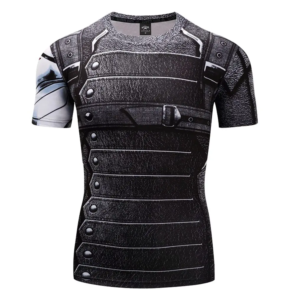 

superhero Men‘s 3D Printed Running T-shirt Compression Sport Sleeve Gym Fitness Tops Clothing