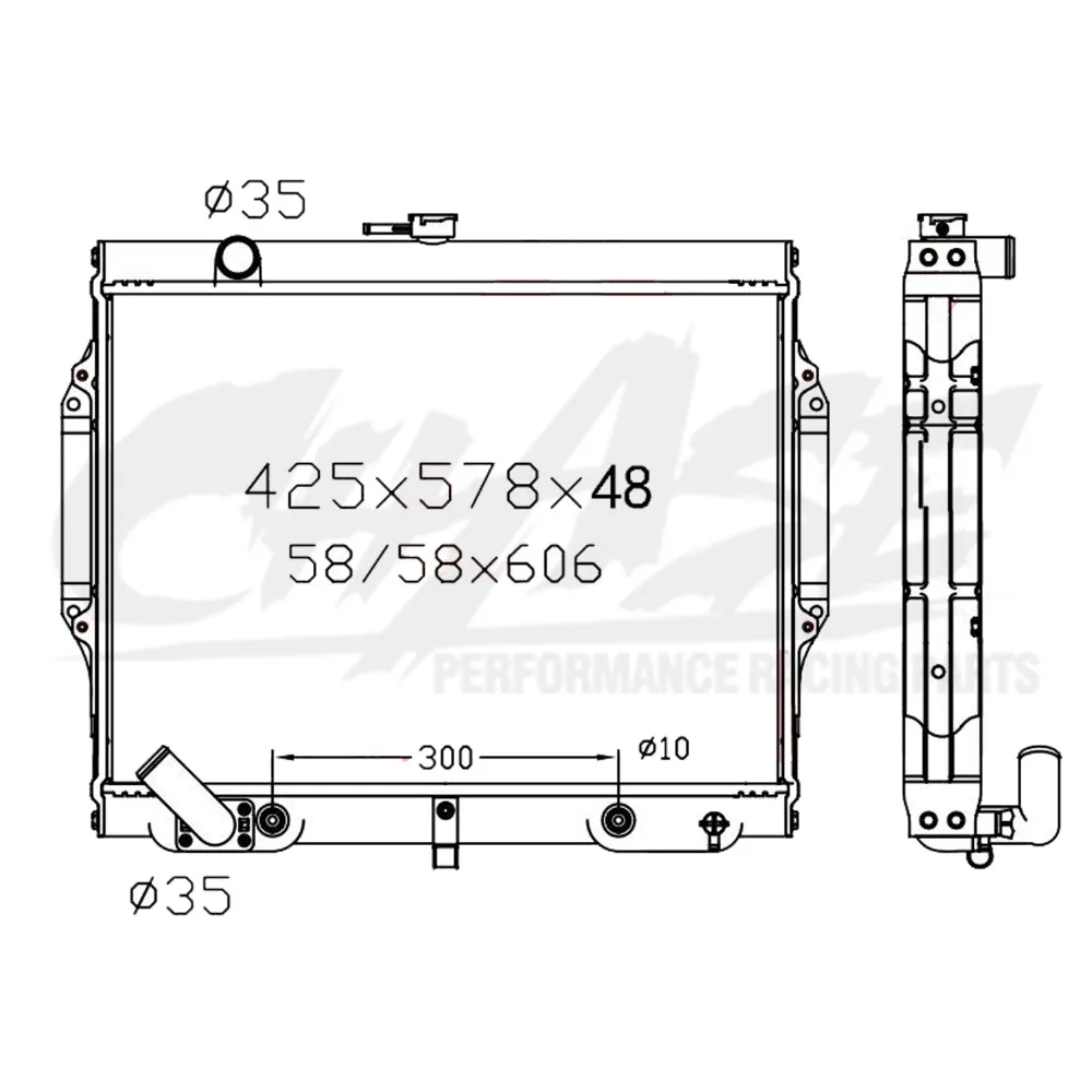 Алюминиевый радиатор для MITSUBISHI PAJERO/MONTERO V33 AT 1992-1996 48 мм MB660077/MB660082