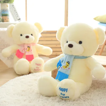

New Arrival Soft Lovers Scarf Bear Plush Toys Stuffed Giant Teddy Bear Girl Favorite Toys Valentine's Day Gift For Girl on sale