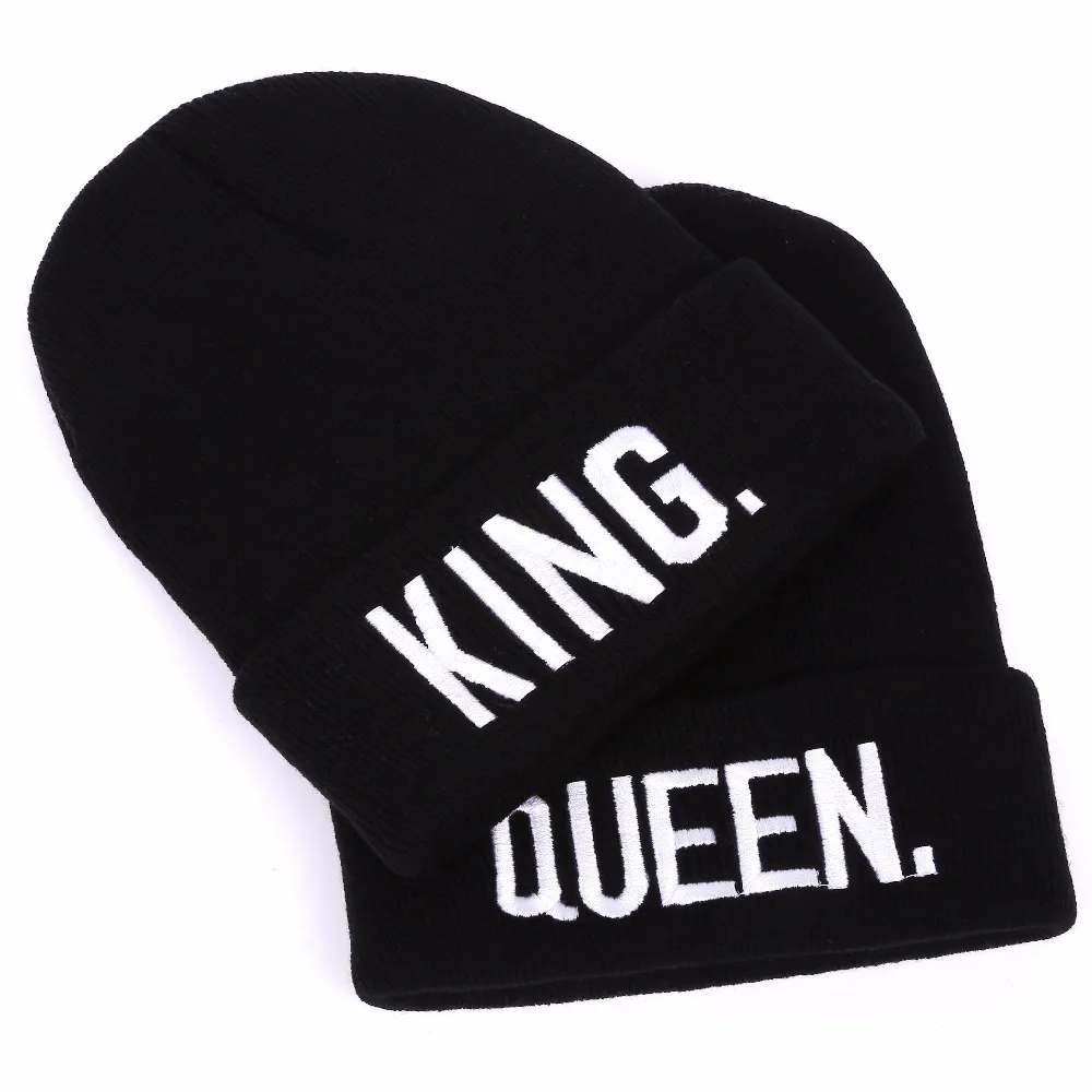 Шапки KING QUEEN с вышивкой теплые зимние шапки для него хип хоп взрослых мужчин и