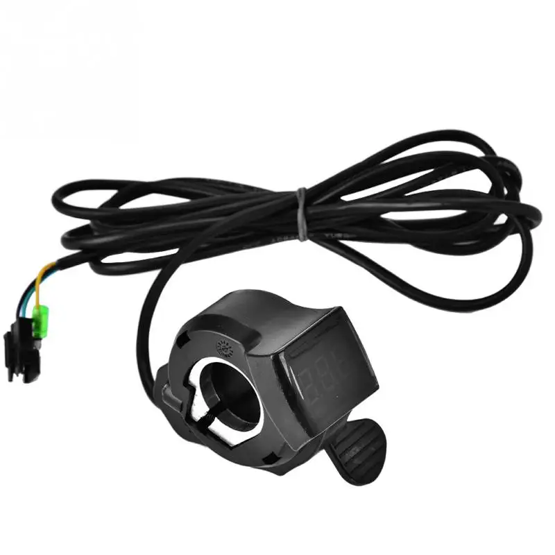 

E-bike Thumb Throttle with LCD Display Electric Scooter Handlebar Black Thumb Throttle Grips Bicycle Accessories