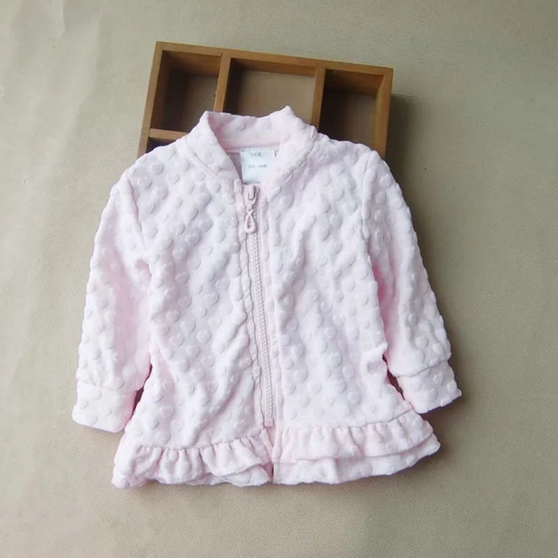 

2019 Autumn Baby Girl Jacket Outerwear Jacquard Velvet Toddler Infant Heart Zipper Coat Princess Girls Clothing