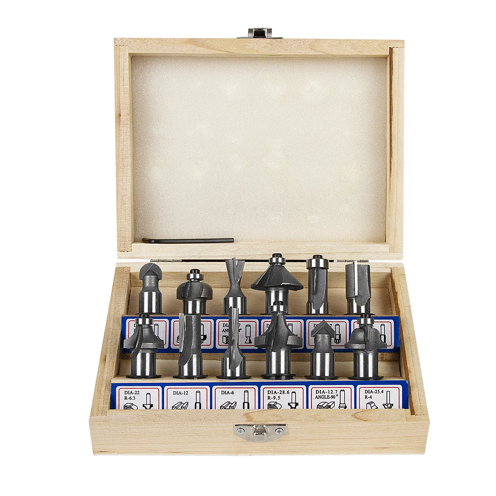 

1/2 Inch Shank Milling Cutters Tool Set Tungsten Carbide Router Bits Woodworking for Doors Tables Shelves Cabinets DIY Woodwork