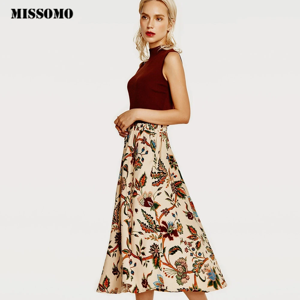 MISSOMO Летняя женская юбка Цветочная богемная большая свободная стильная длинная юбка с принтом клетчатая юбка винтажная элегантная облегающая юбка