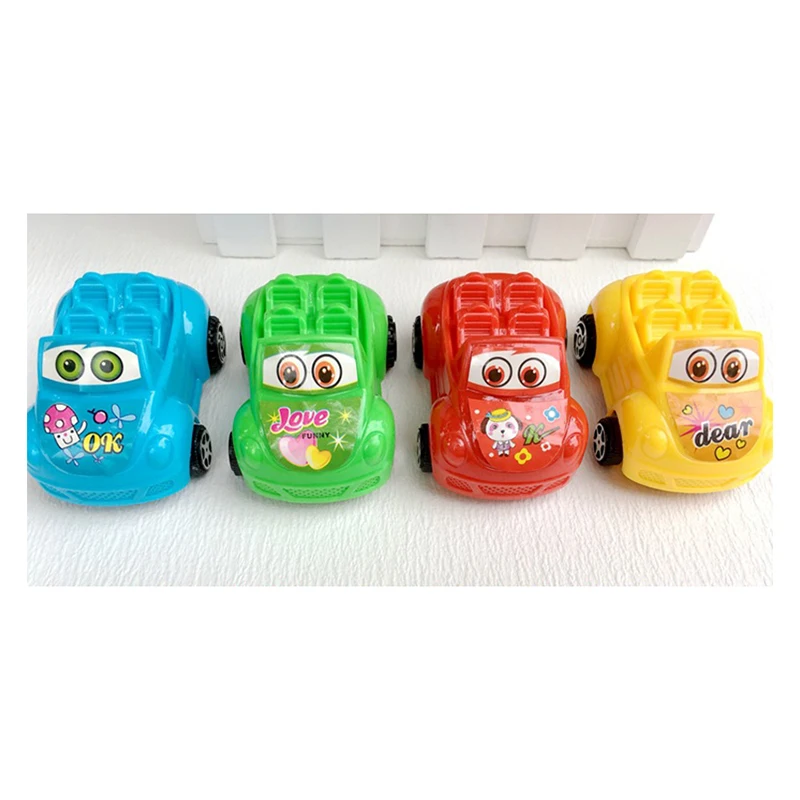 

100pcs Pull Back Car Plastic Cute Cartoon Toy Cars For Child Wheels Mini Car Model Children's Toys For Girl Boys funny gift