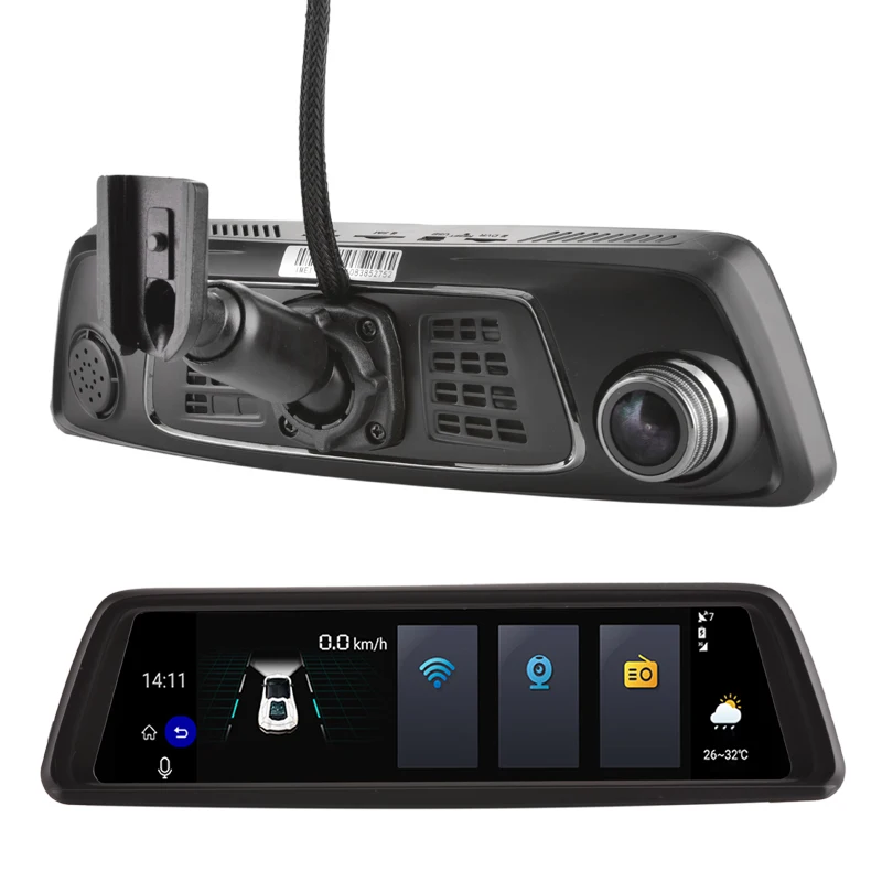 Зеркало видеорегистратор chezhilin T9 10 дюймов Full Touch IPS 4G Android GPS ADAS FHD 1080P|dual lens car dvr|dual