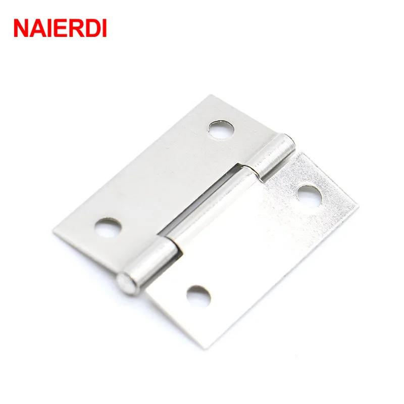 

NAIERDI 20pcs High Quality 1.5Inch Stainless Steel Mini Hinge 38mm*27mm Box Hinge 4 Holes Silver Cabinet Door Hinges