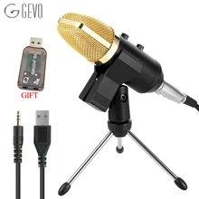 GEVO MK F100TL USB Microphone Condenser With Stand Tripod Professional Wired Studio Mic For Computer Video Recording PC Karaoke цена GEVO MK F100TL USB Microphone Condenser With Stand Tripod Professional Wired Studio Mic For Computer Video Recording PC Karaoke цены онлайн
