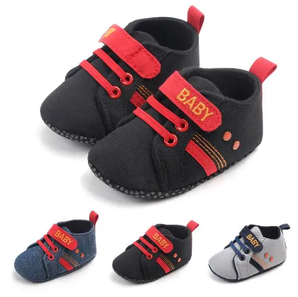 

New style Fashion Spring Baby Canvas Infant Boys shoes first walkers Baby moccasins Anti-slip crib Sneakers Casual Baby shoes