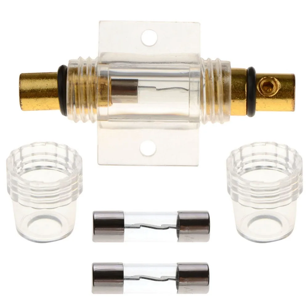 8 Gauge AGU Gold-plated Fuse Holder with 60 Amp Fuse Car Audio Fuses Block VEA18 P