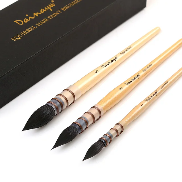 Dainayw Watercolor Paint Brushes, Round Squirrel Hair Paint Brush Set