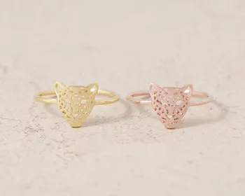 

Fashion classic Leopard Face Ring Cute cartoon animal ring Panther party ring Cocktail Ring Wholesale