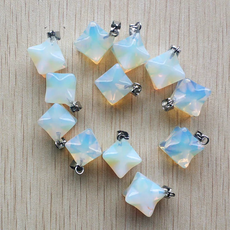 Wholesale 12pcs/lot 2019 new fashion assorted natural stone mixed Melkaba Hexagram Pendants charm for jewelry making free