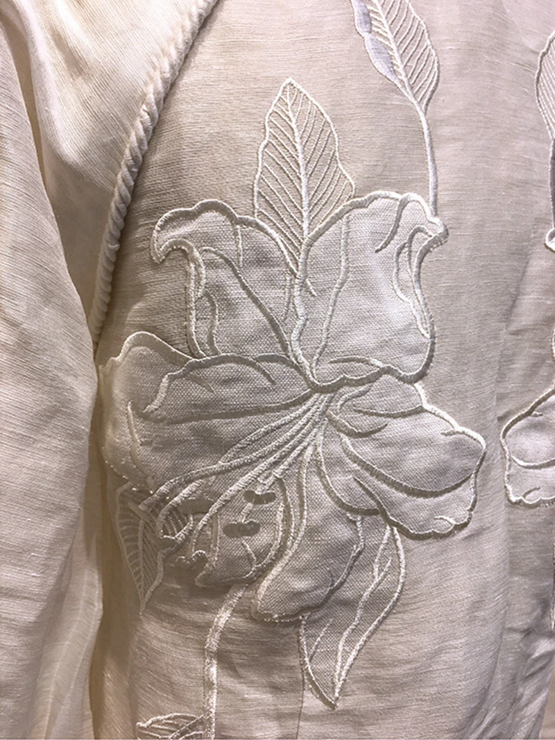 Высококачественная Женская винтажная блуза с вышивкой и пышными рукавами в стиле зим для подиума, модные женские топы для отдыха