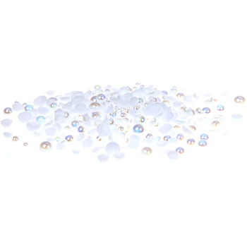 

1.5-10mm White AB Resin Half Round Craft ABS Imitation Pearls Scrapbook Beads For 3D Nails Art Backpack DIY Design Decorations