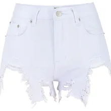 Летние женские с высокой талией рваные короткие джинсы с Эфектом поношенности тонкие эластичные джинсовые шорты Джинсы бойфренда для женщин