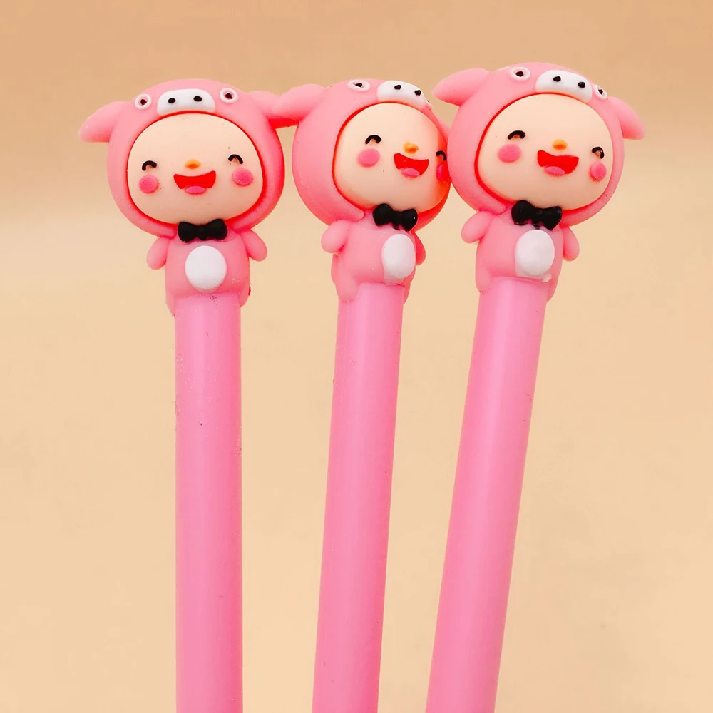 

2Pcs Cute Kawaii Cartoon Black Ink Gel Pen 0.5mm Cartoon Plastic Gel Pens for Writing Office School Supplies Stationery