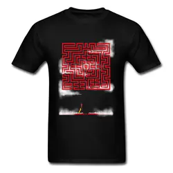 Вы здесь qr-код облако Лабиринт черный красная футболка для человека моды Дизайн Топ Ти мультфильм пользовательские Костюмы