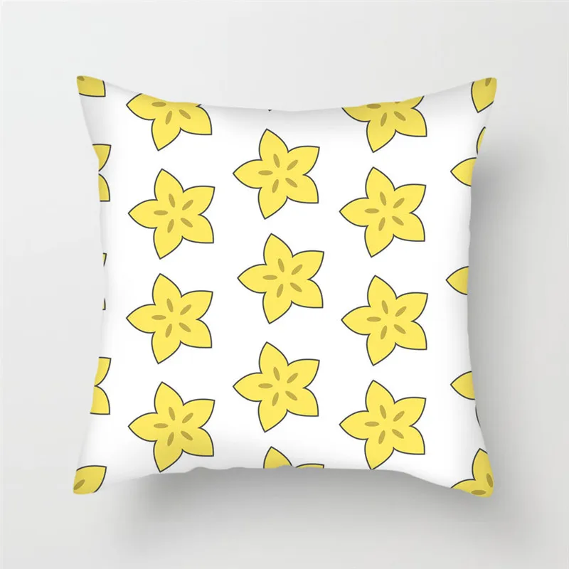 Fuwatacchi Banana Pattern Throw Pillow Cover Yellow Geometric Cushion Cover for Home Chair Sofa Decorative Pillowsases