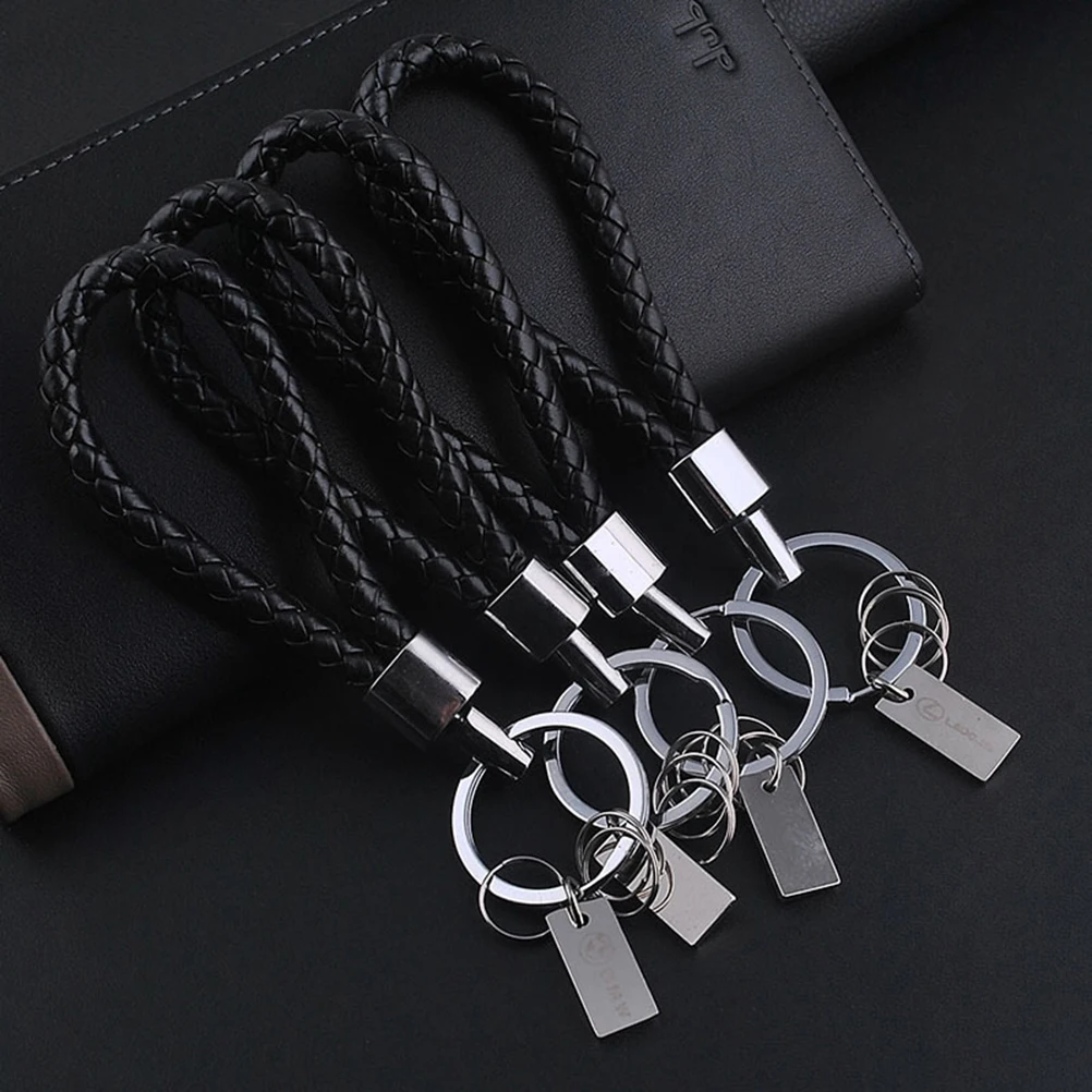Wholesale 1Pc Alloy Head Leather Key Chains Rings Holder For Car