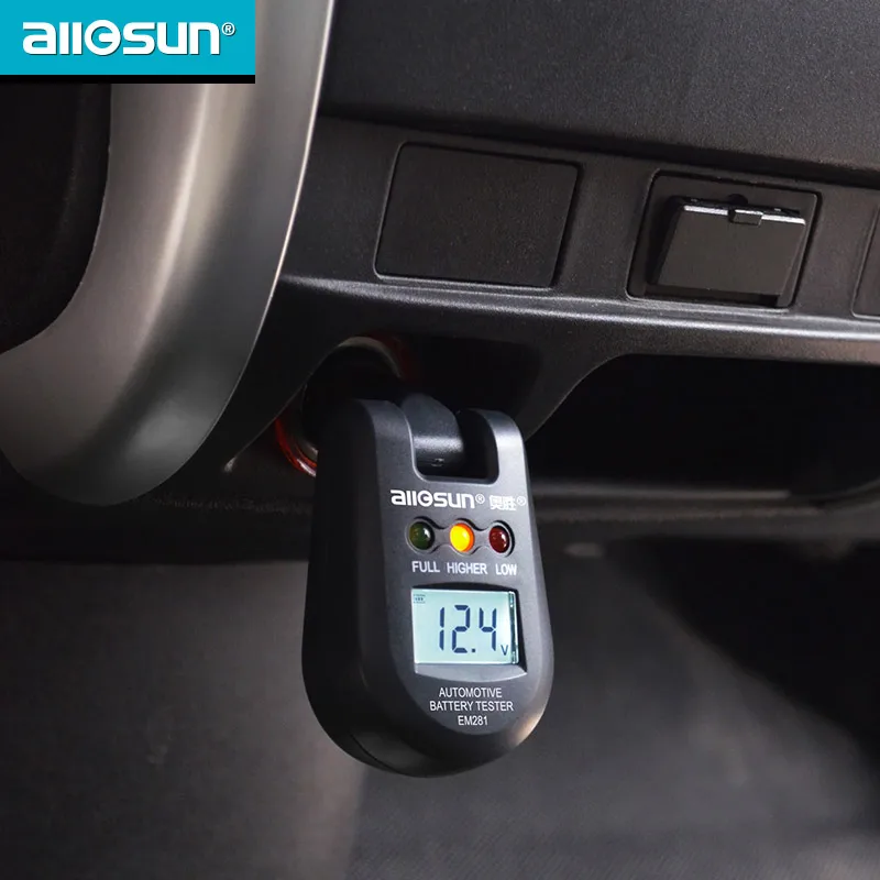 Mini 12V-24V Automotive Battery Tester LCD Bar Indication Battery Load Tester Electrical Analyzer all-sun EM281