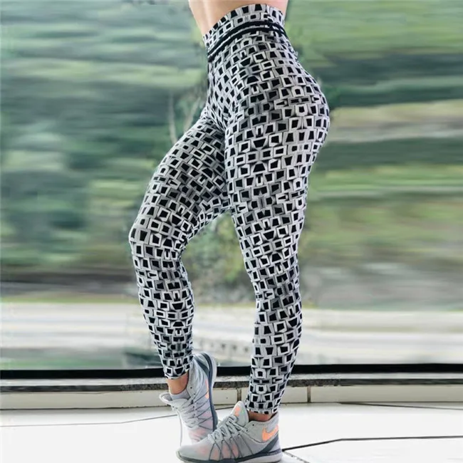 Новое поступление обтягивающие женские леггинсы для фитнеса 3D сетка колючая груша в полоску с принтом Спортивные Леггинсы пуш-ап эластичные тонкие брюки - Цвет: 496