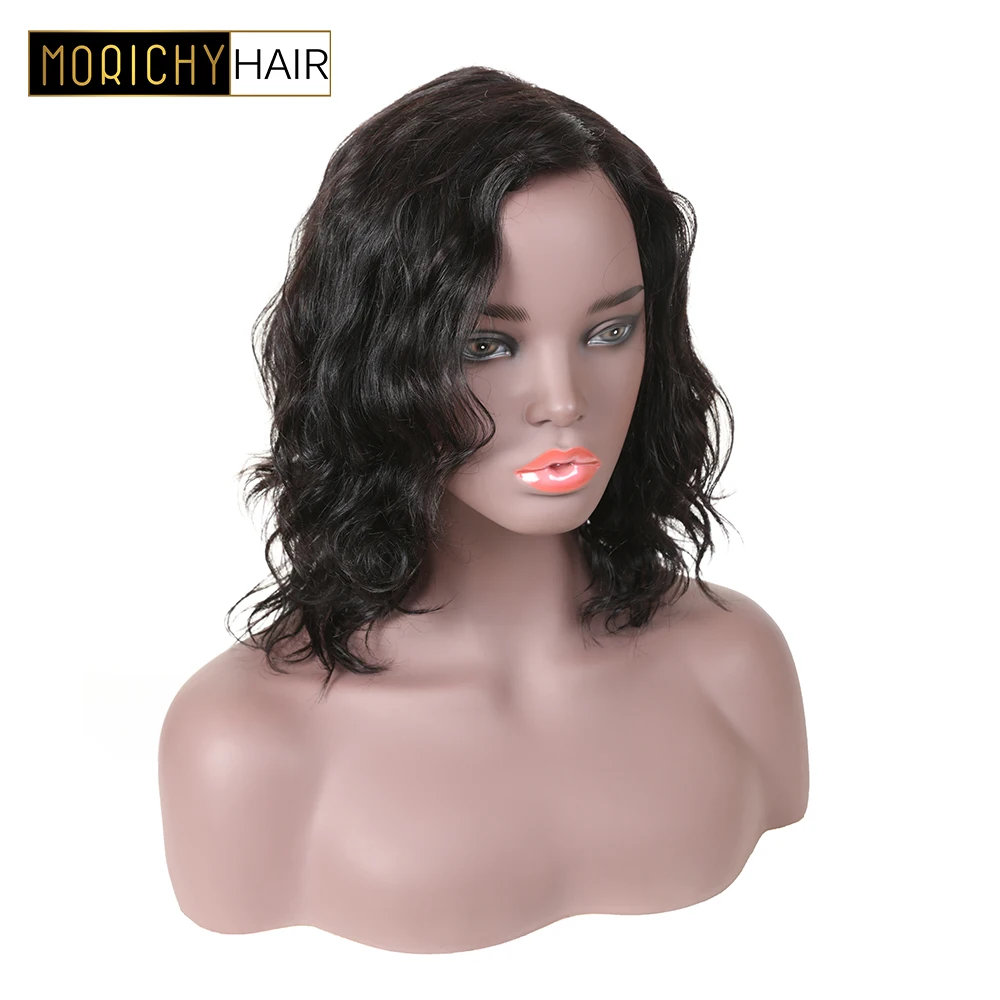 Morichy волнистые человеческие волосы парики для черных женщин бразильские волосы кружево часть парик не Реми волосы натуральный черный 150%
