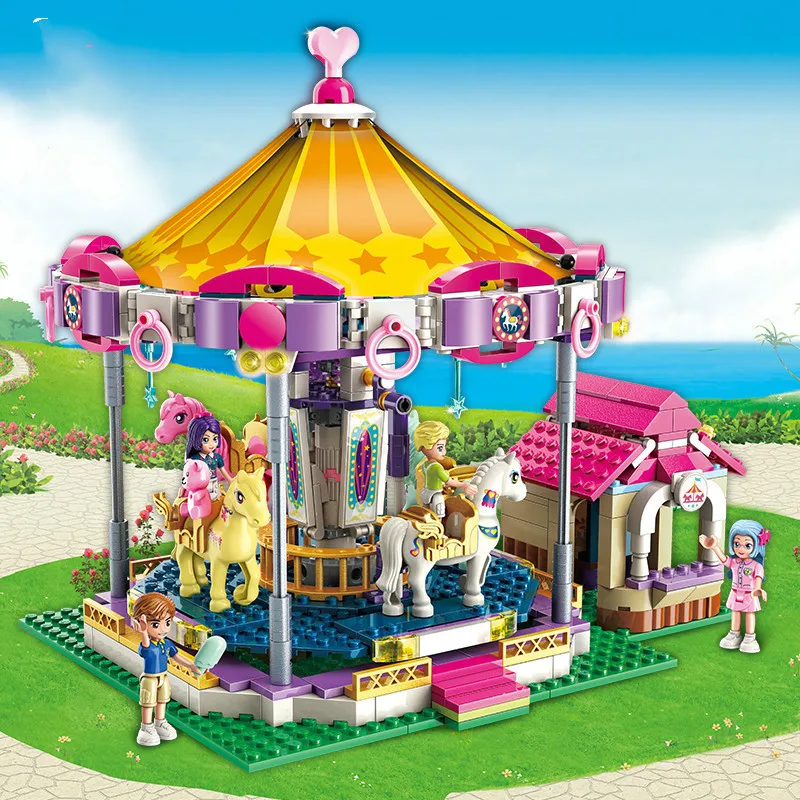 ENLIGHTEN-Girls-City-Friends-Princess-Fantasy-Carousel-Colorful-Holidays-Building-Blocks-Sets-Kids-Toys-Compatible-Legoings (3)