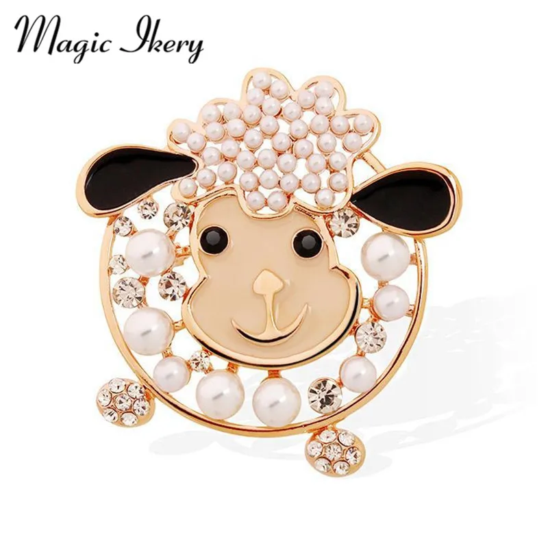 

Magic Ikery Rose Gold Color Zircon Crystal Luxury Sheep animal Brooches Wholesales Fashion Jewelry for women Y6131
