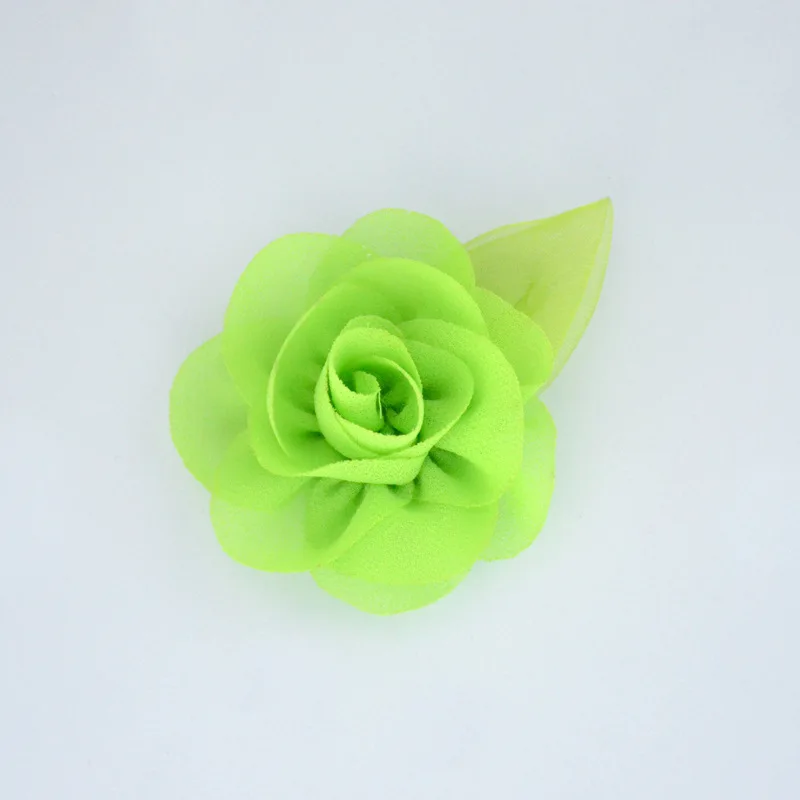 Nishine 120 шт./лот лист шифона цветы розы Дети девушки, принадлежности для волос искусственный цветок букет Декор - Цвет: green