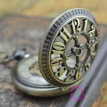 Оптовый покупатель Механические карманные часы мужские новые бронзовые Ретро Винтажные fob часы классические часы «арабский номер» с цепочкой хорошего качества