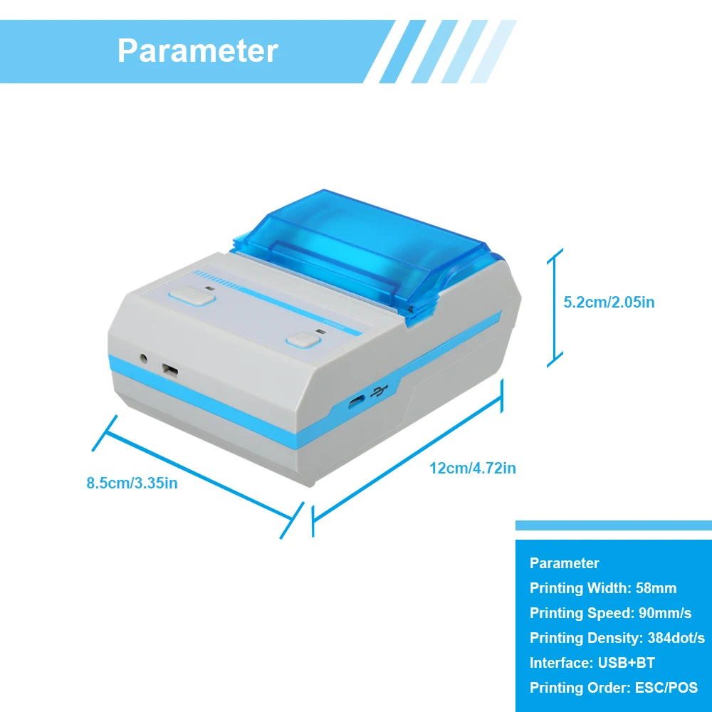 Веха штрих-код принтер 2 дюймов Pos принтер этикеток Bluetooth Штрих-код Android планшет с приложением термопринтер MHT-L5801