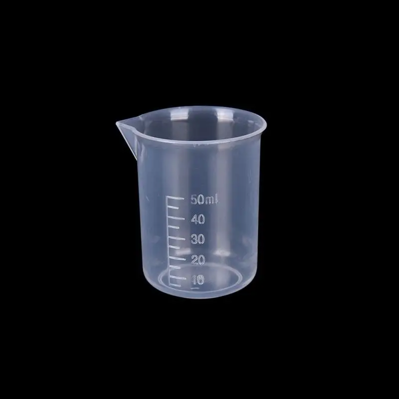 1pc 50ml 20 Вт, 30 Вт, 50/100/250/300/500/1000 мл, мерный стакан Пластик твердого английского фарфора носика поверхности кухонный инструмент, принадлежности - Цвет: 1pc 50ml