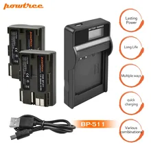 2 пакеты 2800 мАч Акку BP-511 BP 511 BP511 BP511A Батарея + ЖК-дисплей USB Зарядное устройство для Canon EOS 40D 300D 5D 20D 30D 50D G6 G5 G3 G2 G1 L10