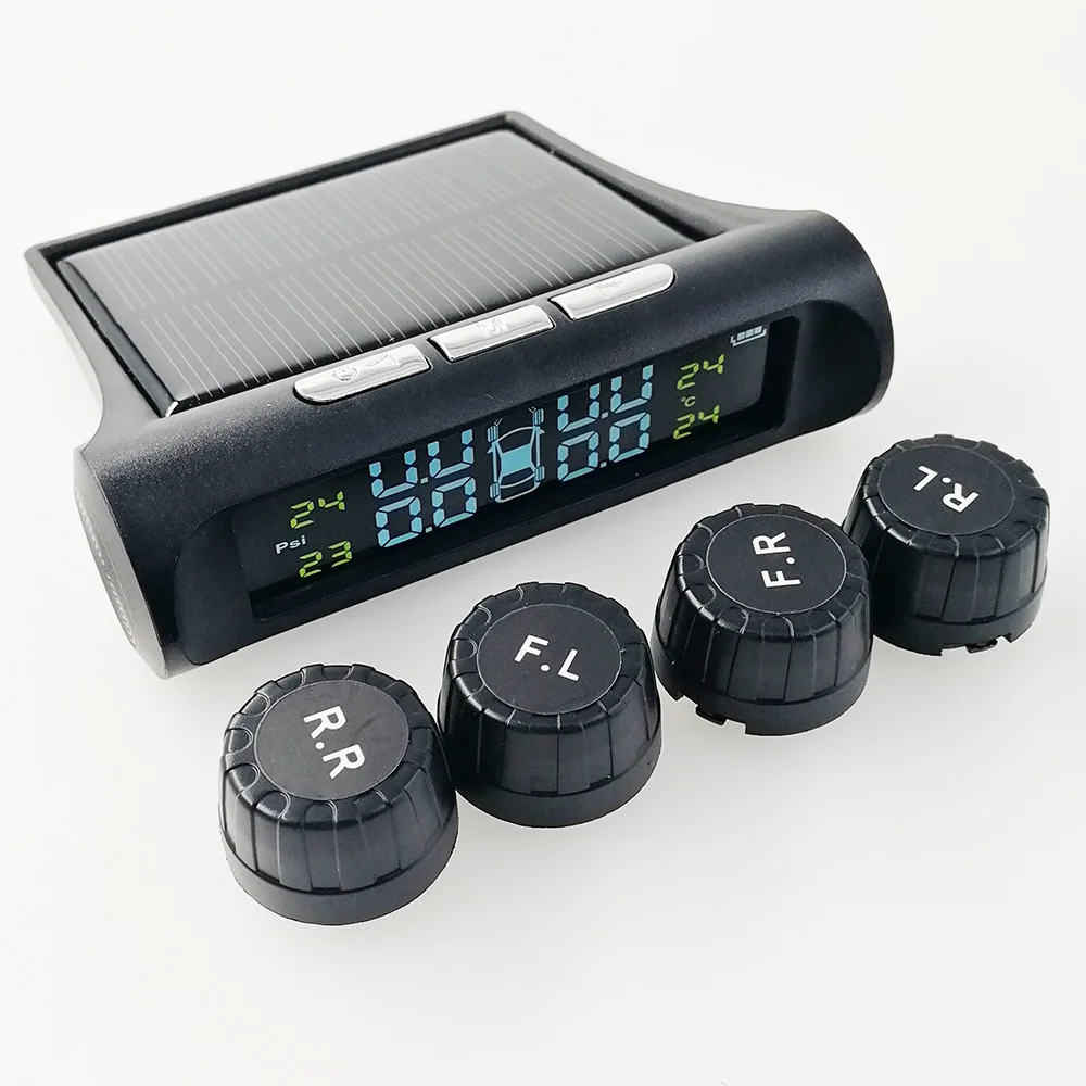 USB солнечная зарядка автомобиля TPMS система контроля давления в шинах ЖК-дисплей