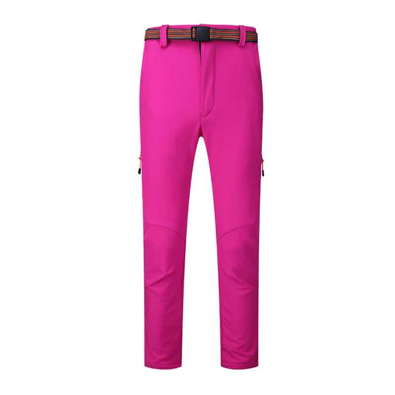 Mujeres Softshell al aire libre Pantalones de senderismo camping impermeable a prueba de viento trekking fleece interior Pantalones femenina escalada Windstopper