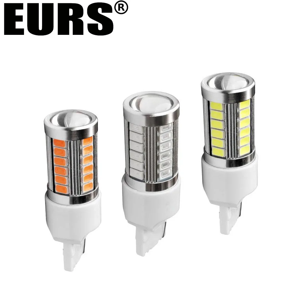 EURS 2 шт. красный белый желтый 33 SMD 5630 5730 светодиодный T20 7440 W21W WY21W мотоцикл