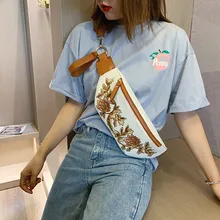 Women's Belt Bag Embroidery PU Fanny Pack Bananka Travel Leisure bum bag Bag For The Belt Women Catwalk Belly Band Waist Bag Women's Belt Bag Embroidery PU Fanny Pack Bananka Travel Leisure bum bag Bag For The Belt Women Catwalk Belly Band Waist Bag