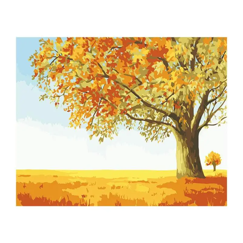 

Frameless Castle Yard DIY Digital Oil Painting Kits Canvas Coloring Paint Numbers Retro Wall Art Picture Set Wall Artwork Home