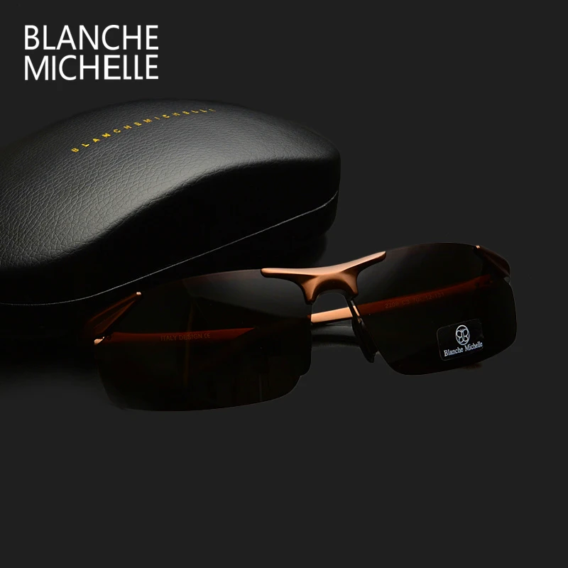 Online Gafas de sol polarizadas UV400 de aluminio de visión nocturna de 2019 gafas de sol de conducción para hombres gafas de sol hombre con caja