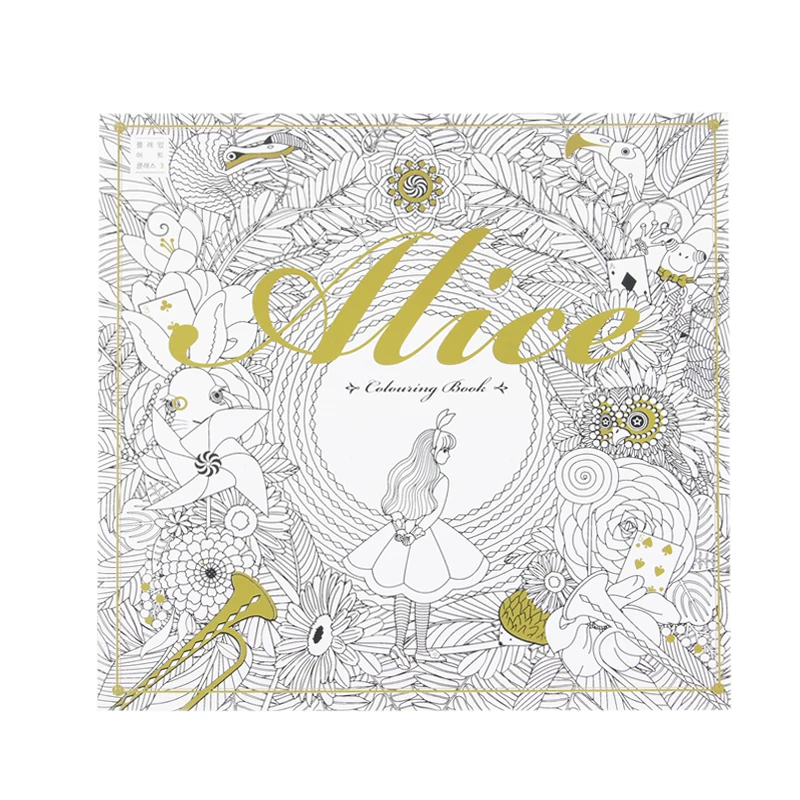 Alice In Wonderland Colouring Book Secret Garden Style Coloring Relieve Stress Kill Time Graffiti Painting