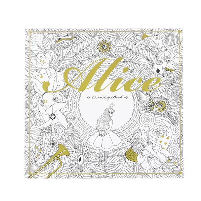 Alice In Wonderland Colouring Book Secret Garden Style Coloring Relieve Stress Kill Time Graffiti Painting