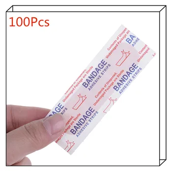 

Hot 100Pcs Medical Antibacterial Band Aid Bandage Sticker Wound Adhesive Plaster For Home Travel First Aid Kit Supplies