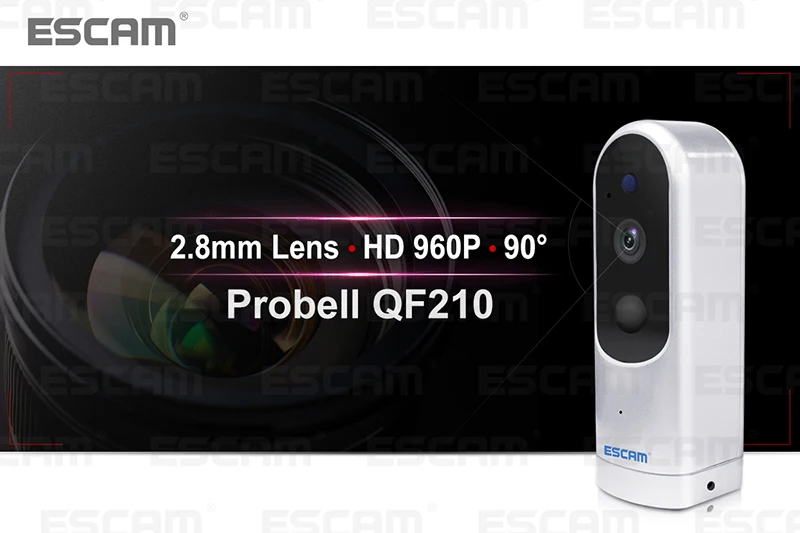 ESCAM Probell QF210 HD 960 P 2,8 мм объектив Wi-Fi ip-ик Камера Поддержка ONVIF Камеры Скрытого видеонаблюдения 3000 мАч 64 ГБ CCTV Камера Видеоняни и Радионяни