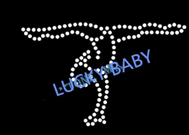 

2pc/lot GYMnast patch iron on transfers motif hot fix rhinestone transfer motifs iron on crystal transfers design
