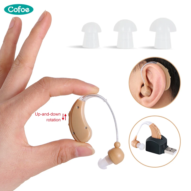 

Cofoe Rechargeable BTE Hearing Aid for The Elderly / Hearing Loss Sound Amplifier Ear Care Tools Adjustable volume Hearing Aids